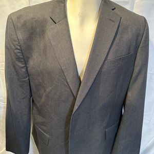 Stafford Classic Fit Travel Suit gray Wool Blend Blazer Jacket 46 Regular .